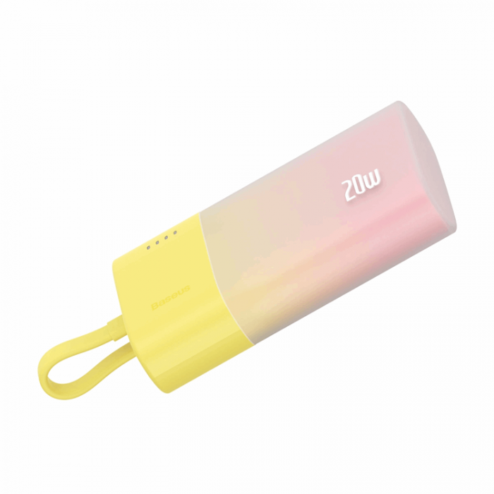 BASEUS - Baseus Powerbank 5200mAh Popsicle 20W - Gul/Rosa