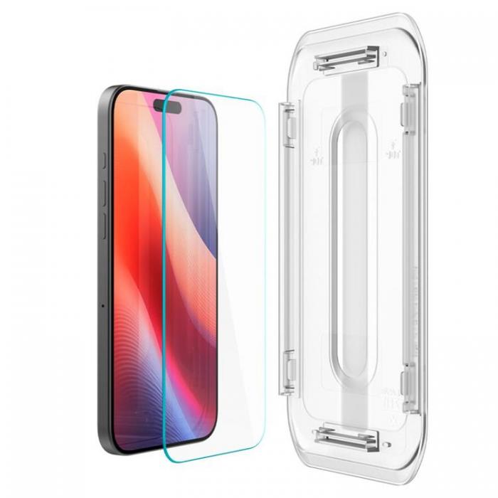 Spigen - [2-Pack] Spigen iPhone 16 Pro Skrmskydd Hrdat glas TR. EZ Fit