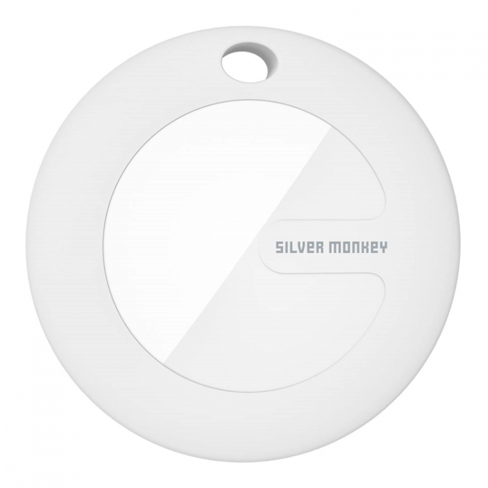 Silver Monkey - Silver Monkey Taggskare kompatibel med Apple FindMy - Vit