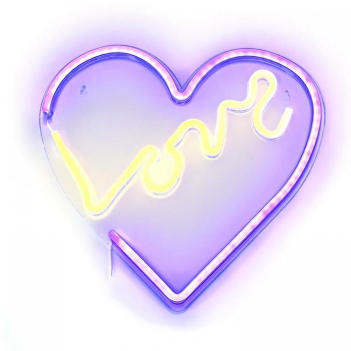 A-One Brand - Neon LED USB Love Model 2 - Bl/Lila