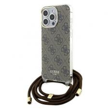 Guess - Guess iPhone 15 Pro Max Mobilskal Crossbody Cord Print - Brun