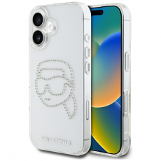 KARL LAGERFELD - Karl Lagerfeld iPhone 16 Mobilskal Rhinestones Karl Head - Transparent