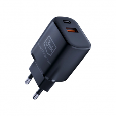 3MK - 3MK Väggladdare 20W USB-C USB-A Hyper - Svart