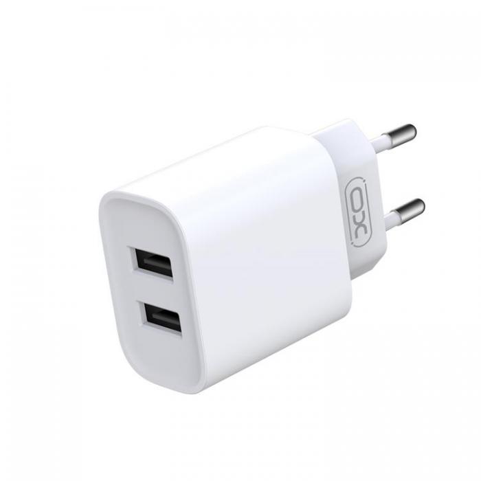 XO - XO Vggladdare 2x USB med Lightning Kabel CE02C 2.1A - Vit