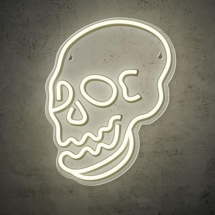 Forever Light - Forever Light Neon LED PLEXI SKULL FPNE07 - Vit