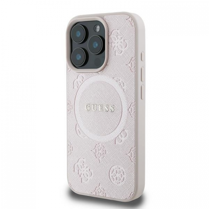 Guess - Guess iPhone 16 Pro Max Mobilskal Magsafe Saffiano Peony Logo