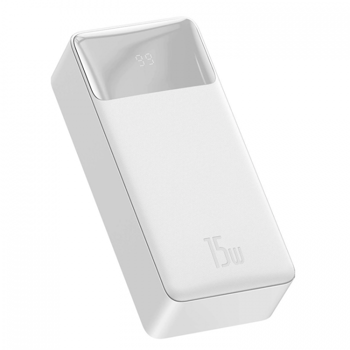 BASEUS - Baseus Powerbank 30000mAh 15W Bipow Med Micro-USB Kabel - Vit