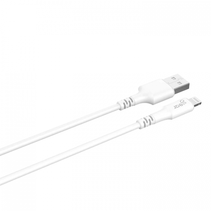 GEAR - GEAR USB-A till Lightning kabel 1m Vit MFI Rund kabel