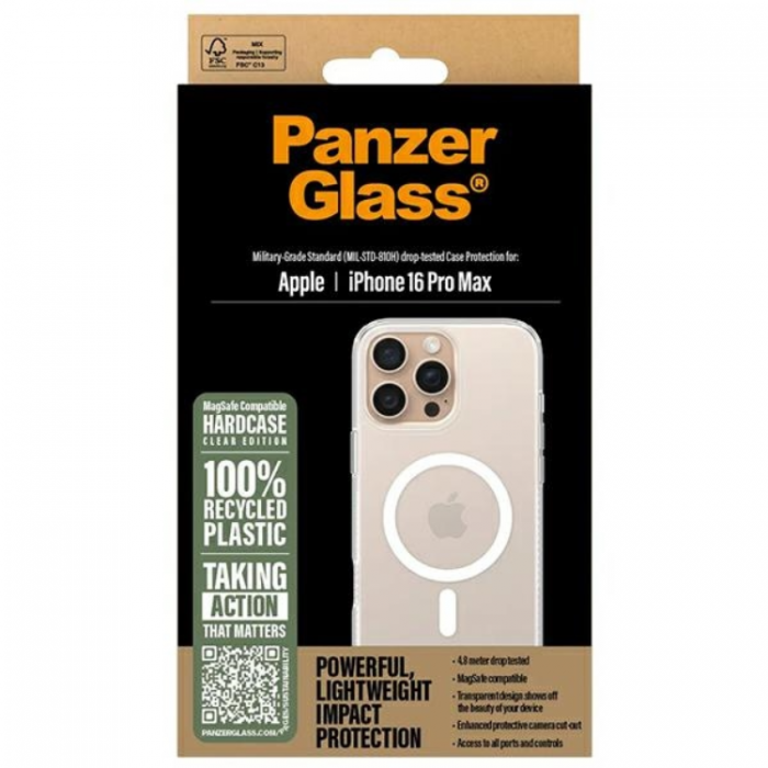 PanzerGlass - PanzerGlass iPhone 16 Pro Max Mobilskal Magsafe Hard - Vit/Transparent