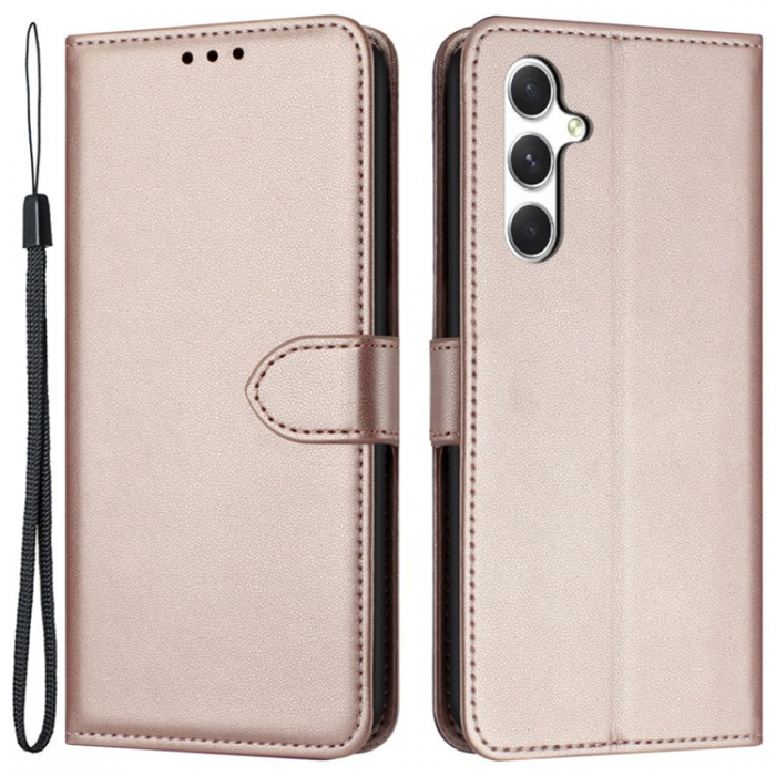 A-One Brand - Galaxy S25 Plus Plnboksfodral Strap - Rosa Guld