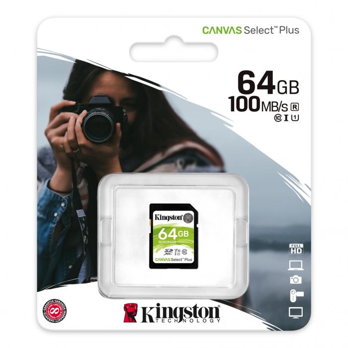 Kingston - Kingston 64GB MicroSDXC Canvas Select Plus Minneskort