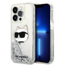 KARL LAGERFELD - Karl Lagerfeld iPhone 14 Pro Skal Glitter Choupette Head - Silver