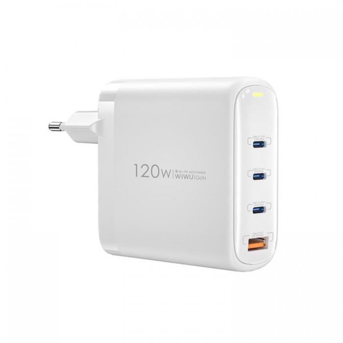 WIWU - WIWU Snabbladdare 3x USB-C Till USB 120W EU GaN - Vit