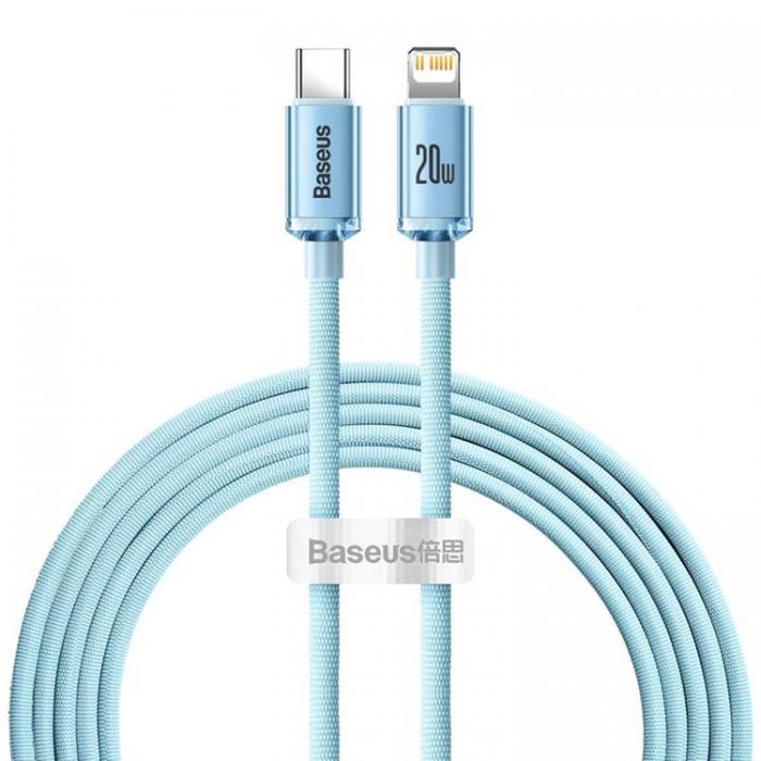 BASEUS - Baseus USB-C Till Lightning Kabel 20W 2m Crystal Shine Sky Bl