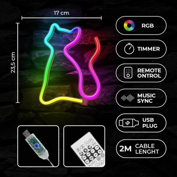 Forever Light - Forever Light LED Neon Light RGB CAT FLRN03 + RC