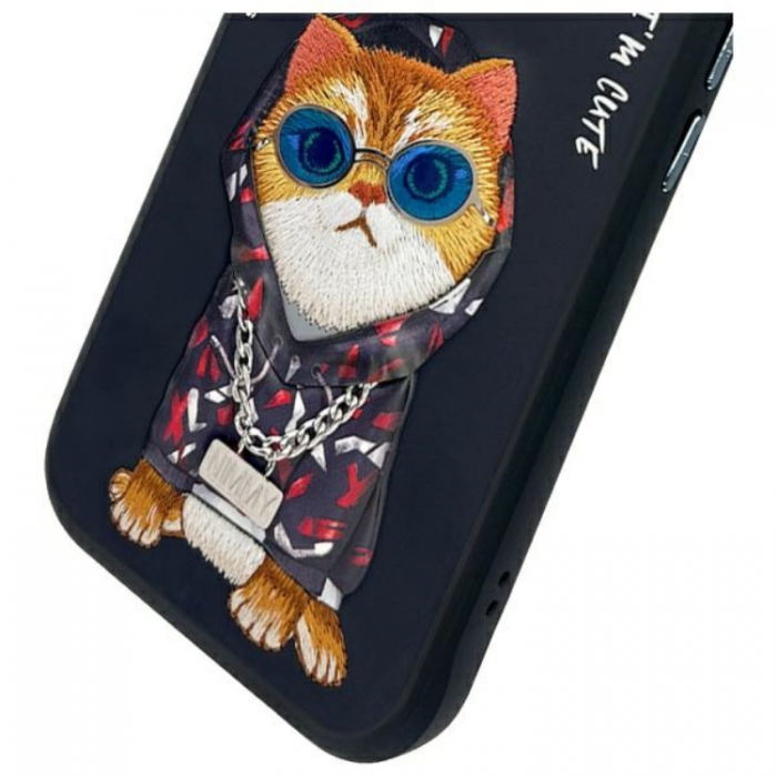 NIMMY - Nimmy iPhone 15 Mobilskal Glasses Cool Cat - Svart