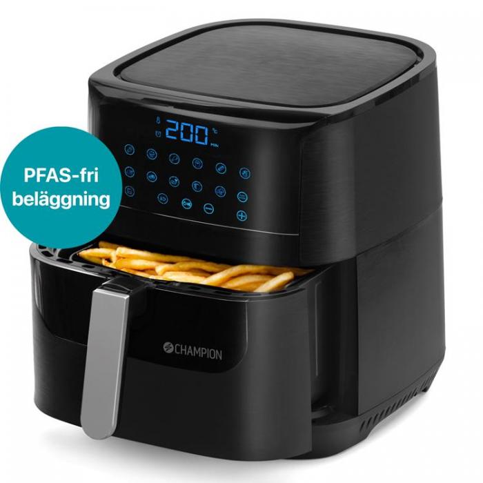 Champion - CHAMPION Air Fryer XL Ceramic 5.5L 1800W AF600 - Svart