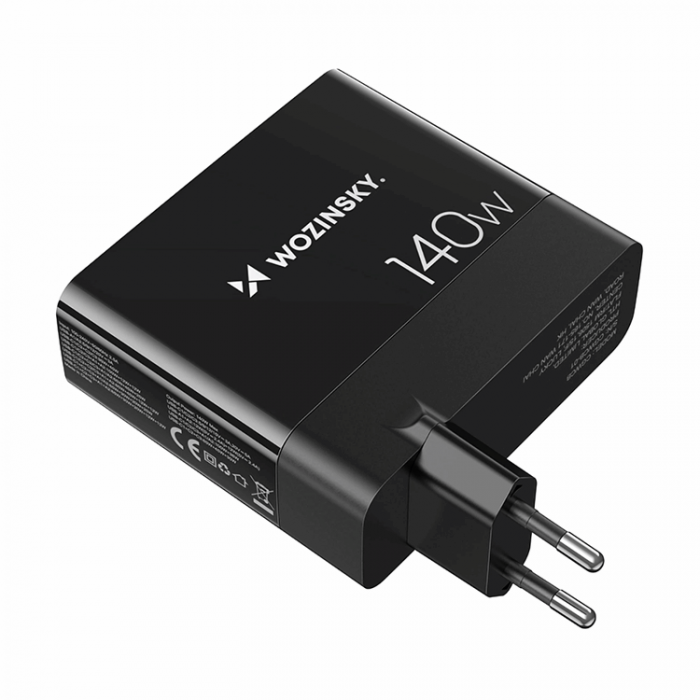 Wozinsky - Wozinsky Vggladdare 140W GaN 3 x USB-C/2 x USB-A - Svart