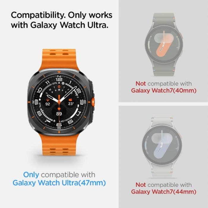 Spigen - [2-Pack] Spigen Galaxy Watch Ultra (47mm) Hrdat glas Skrmskydd EZ Fit