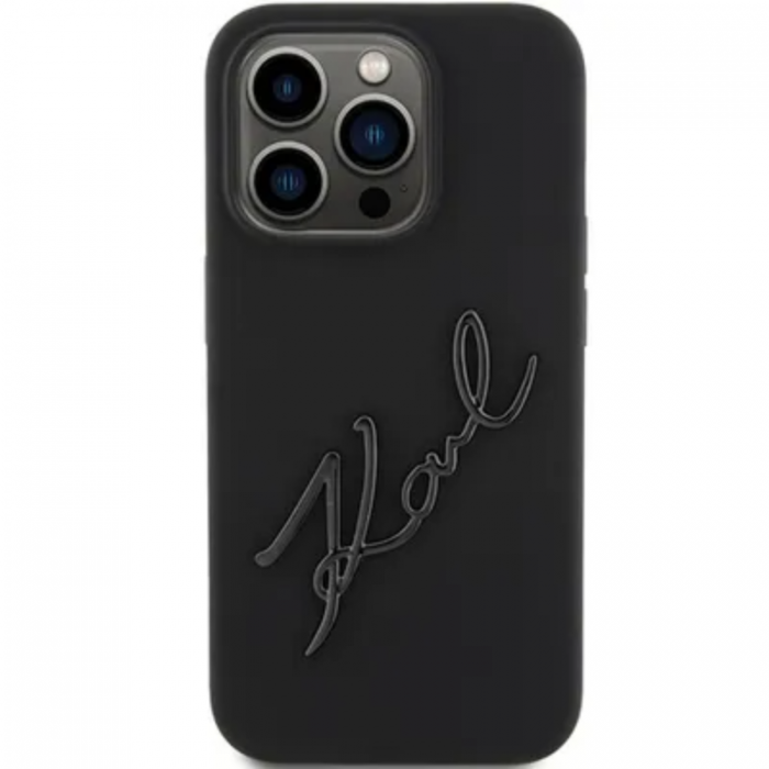 KARL LAGERFELD - Karl lagerfeld iPhone 15 Pro Max Mobilskal Silicone Karl Logo - Svart