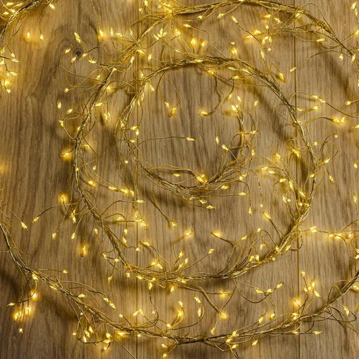 Forever Light - Forever String light Gyllene Twig 480LED 3m + 5m Kabel - Varm Vit