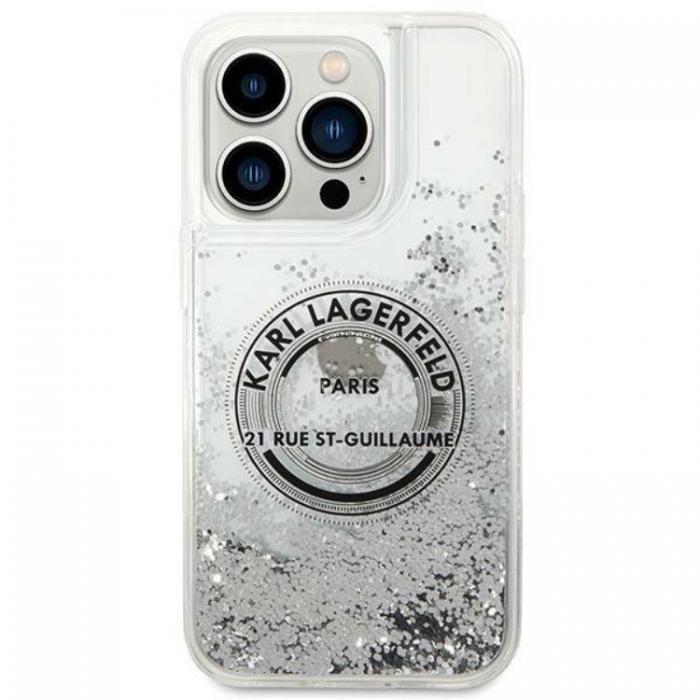 KARL LAGERFELD - Karl Lagerfeld iPhone 14 Pro Max Skal Liquid Glitter RSG - Silver