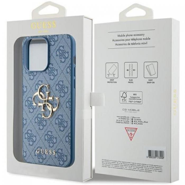 Guess - Guess iPhone 15 Pro Mobilskal Big Metall Logo - Bl