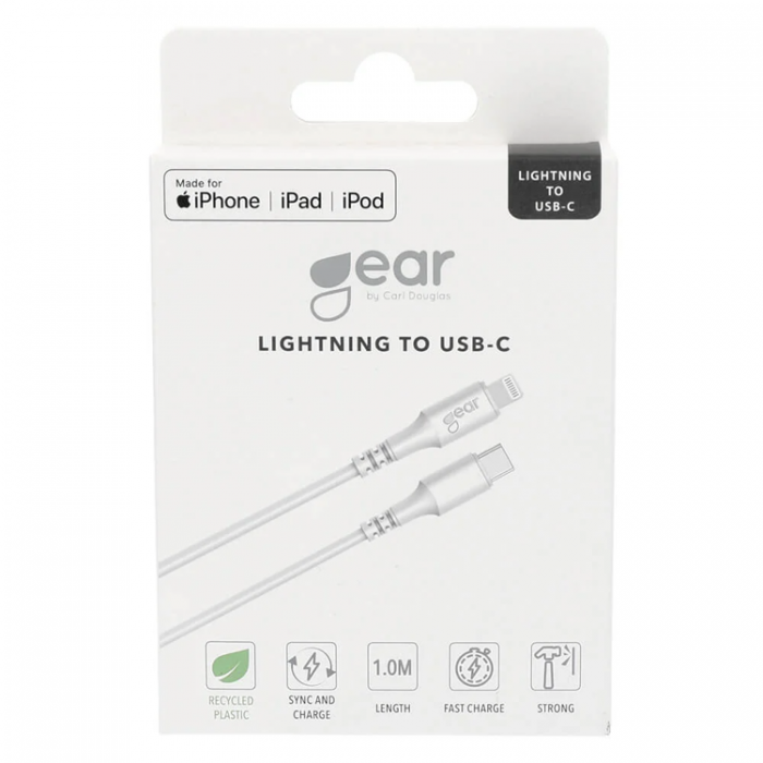 GEAR - GEAR LaddUSB-C till Lightning kabel 1m Vit MFI C94