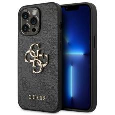 Guess - GUESS iPhone 14 Pro Skal Big Metall Logo - Grå