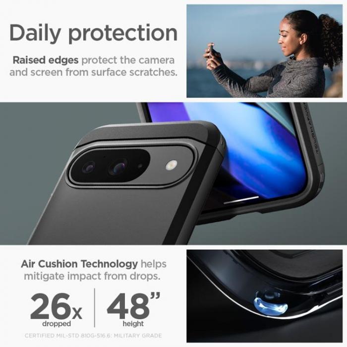 Spigen - Spigen Google Pixel 9/9 Pro Mobilskal Tough Armor - Svart