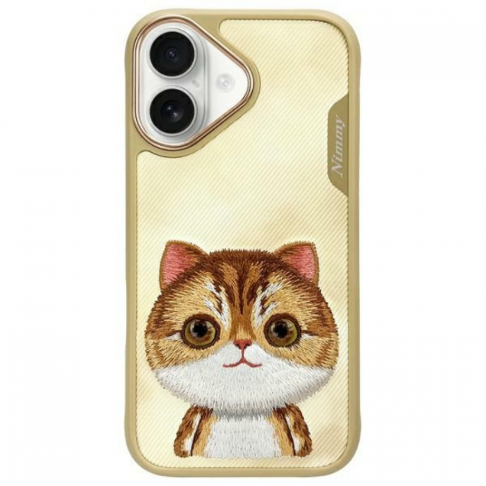 NIMMY - Nimmy iPhone 16 Mobilskal Big Eyed Pet 2.0 Cat - Khaki