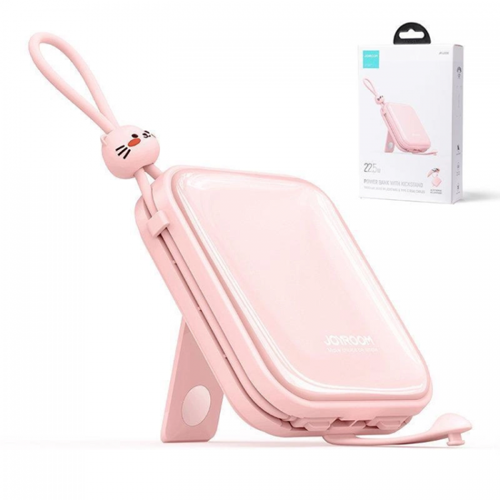 Joyroom - Joyroom Powerbank 10000mAh 22.5W Cutie Series Stativ - Rosa