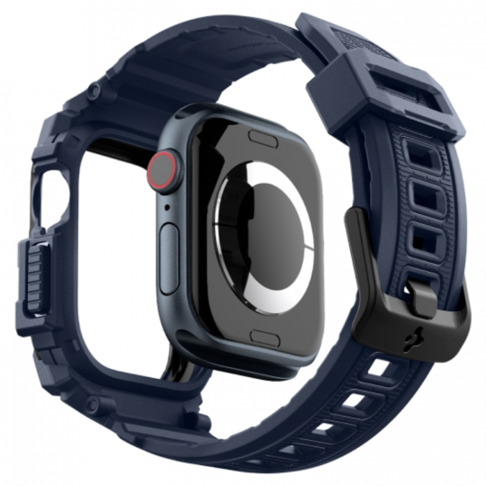 Spigen - Spigen Apple Watch 10 (46mm) Armband Rugged Armor Pro - Marinbl