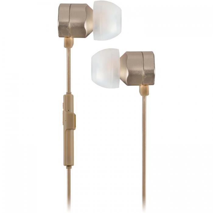 Kitsound - KITSOUND Hrlurar Hive Gunmetal In-Ear Trdls Mic - Guld