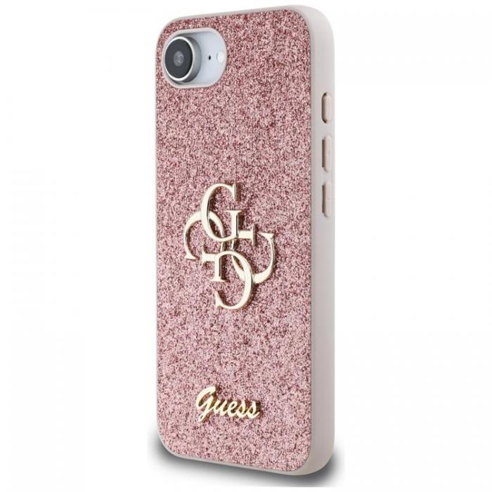 Guess - Guess iPhone 16e Mobilskal Fixed Glitter Big 4G - Rosa