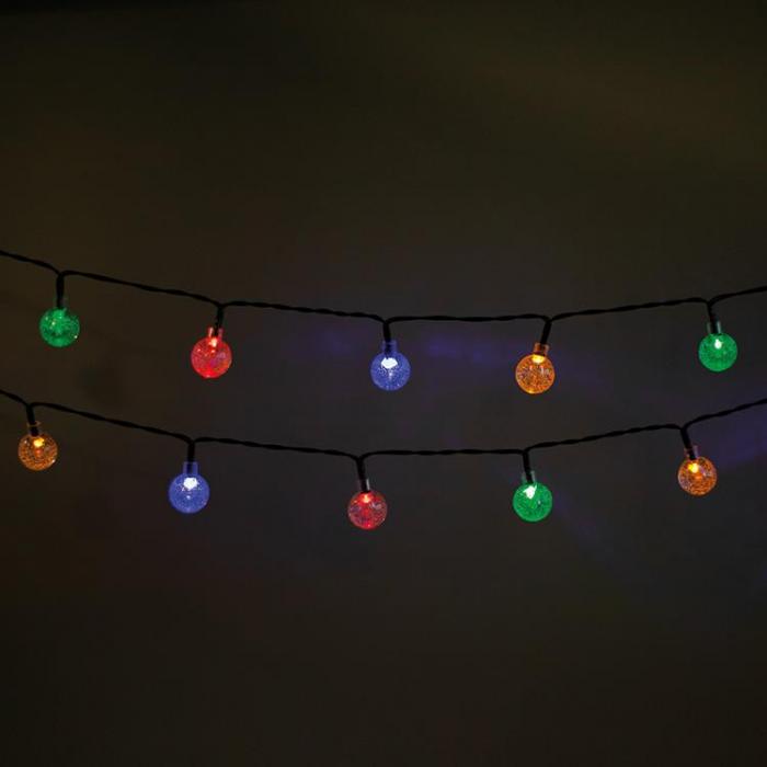 Forever Light - Forever String Light Solar LED Crystal Balls SCB61 6.5m 30 balls - Flerfrgad