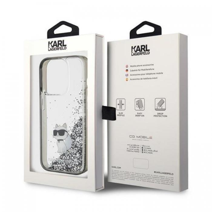 KARL LAGERFELD - KARL LAGERFELD iPhone 15 Pro Mobilskal Liquid Glitter Choupette