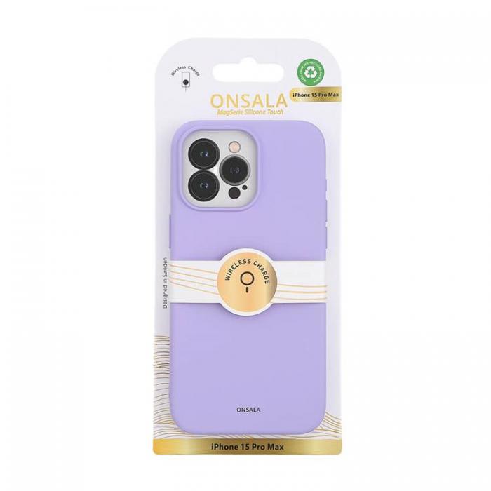 Onsala - Onsala iPhone 15 Pro Max Mobilskal Magsafe Silicone - Lila