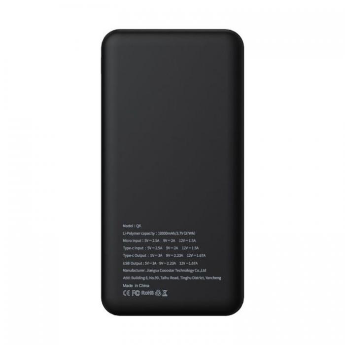 Puridea - Puridea Powerbank 10000 mAh PD QC 3.0 3A 20W Q6 - Svart