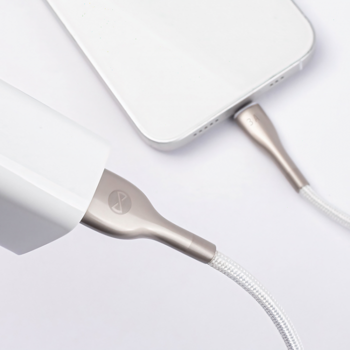 Forever - Forever Sleek USB-C till USB-A kabel 1m 3A - Vit