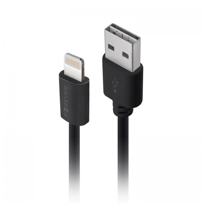 Forever - Forever Billaddare 1xUSB 1A + Lightning kabel M02 - Svart