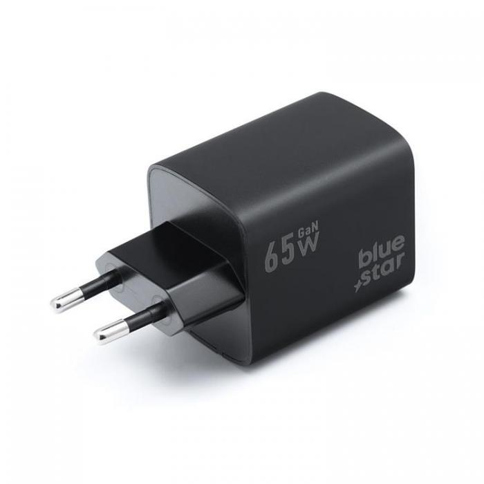 Blue Star - BLUE STAR Snabbladdare 2x USB-C/USB-A 65W PD QC GaN 4A Svart