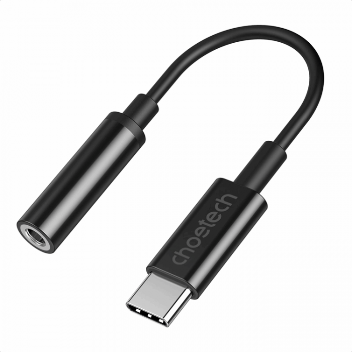 Choetech - Choetech AUX003 USB-C/DC 3.5 mm Ljudadapter - Svart