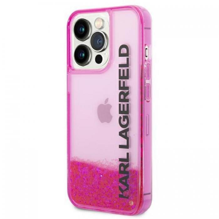 KARL LAGERFELD - Karl Lagerfeld iPhone 14 Pro Max Skal Liquid Glitter Elong - Rosa