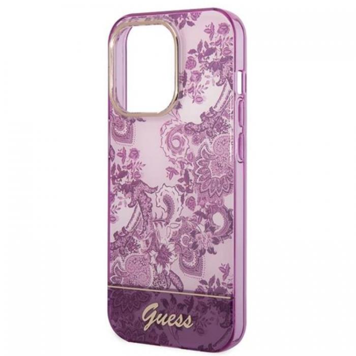 Guess - GUESS iPhone 14 Pro Skal Porcelain Collection - Fuschia