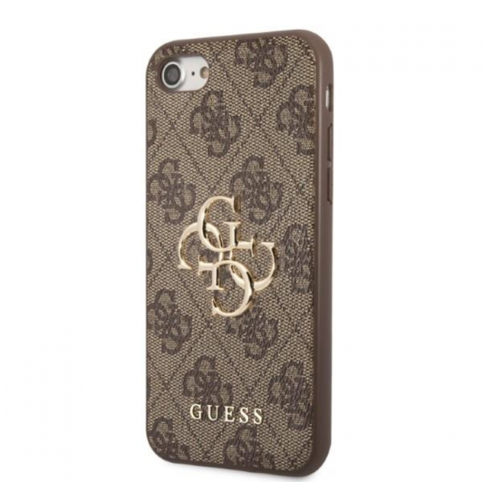 Guess - Guess iPhone 7/8/SE (2020/2022) Skal Big Metall Logo - Brun