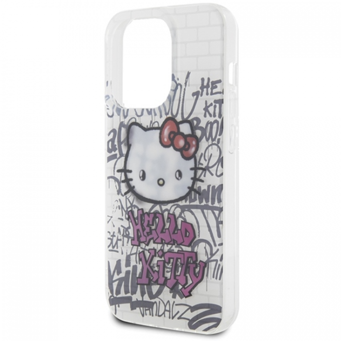 Hello Kitty - Hello Kitty iPhone 14 Pro Mobilskal Kitty On Bricks Graffiti - Vit