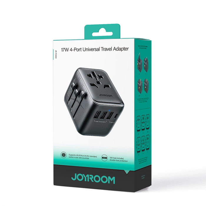 Joyroom - Joyroom Reseadapter 17W EU US JP AU UK CN - Svart