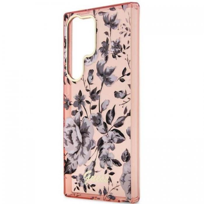 Guess - Guess Galaxy S23 Ultra Mobilskal Flower Collection - Rosa