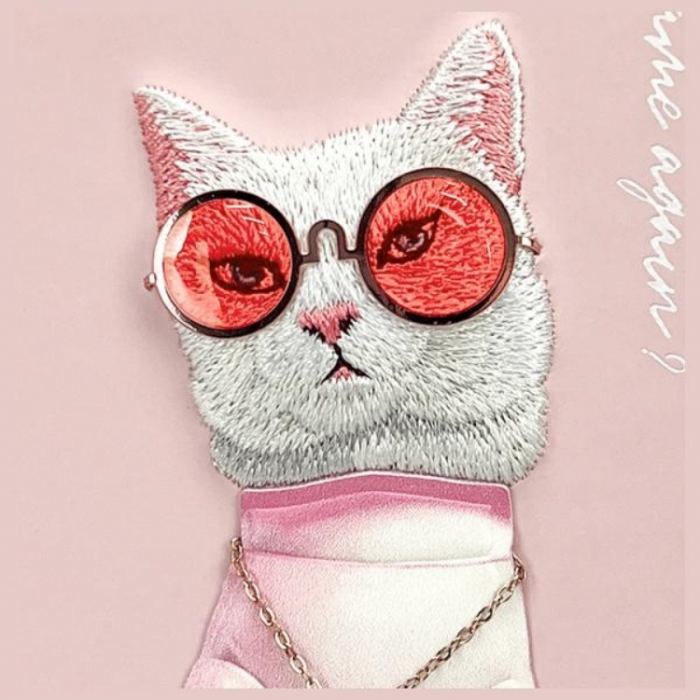 NIMMY - Nimmy iPhone 15 Mobilskal Glasses Cool Cat - Rosa